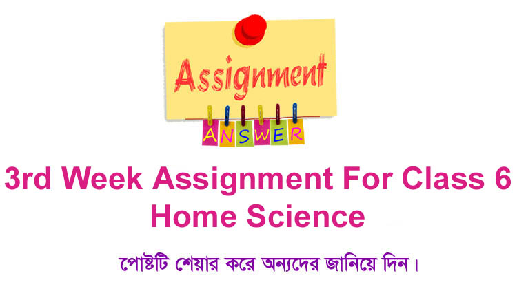 Class 6 Home Science 3rd Week Assignment Answer