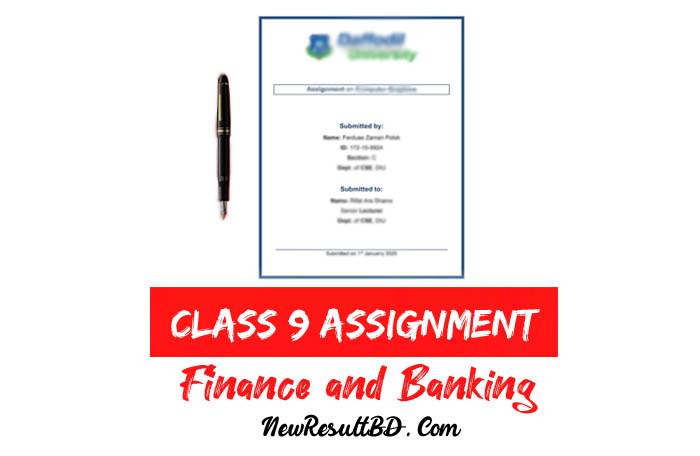 assignment class 9 finance and banking