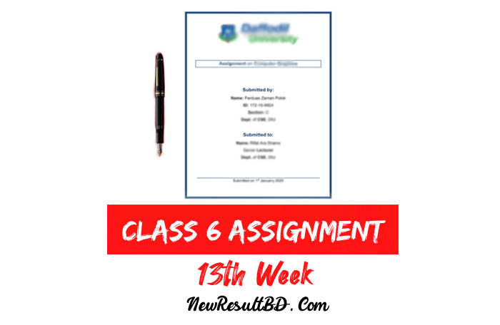 Class 6 13th Week Assignment