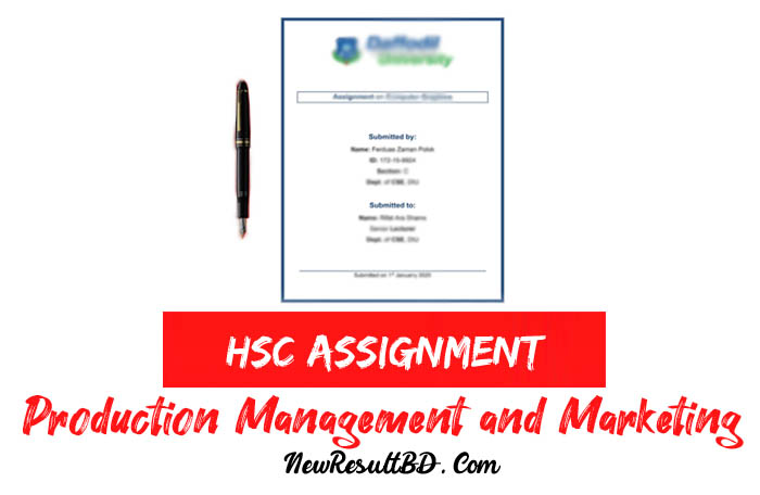 HSC Production Management and Marketing Assignment