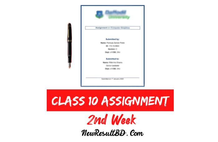 assignment 2nd week class 10 2022